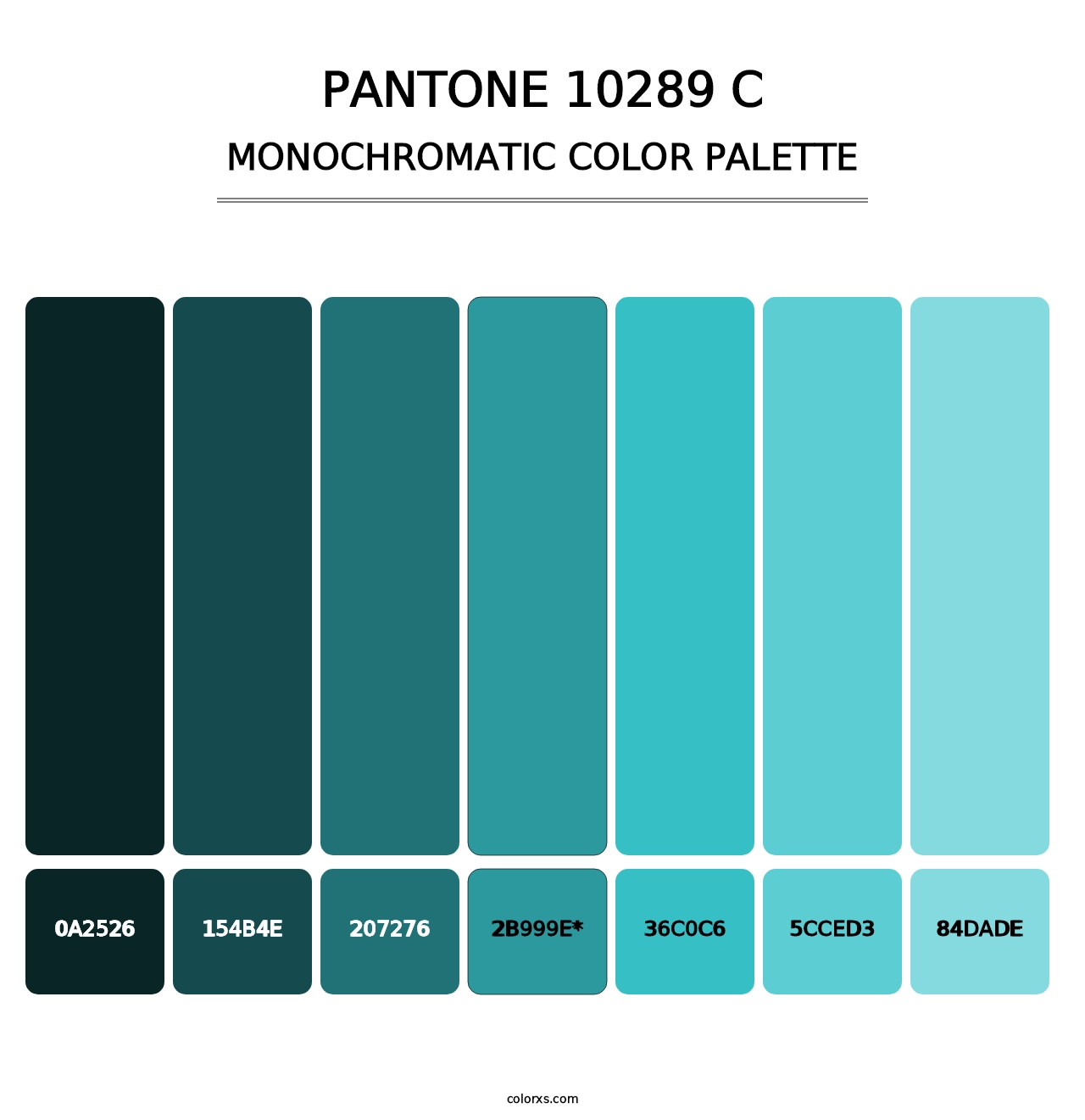 PANTONE 10289 C - Monochromatic Color Palette