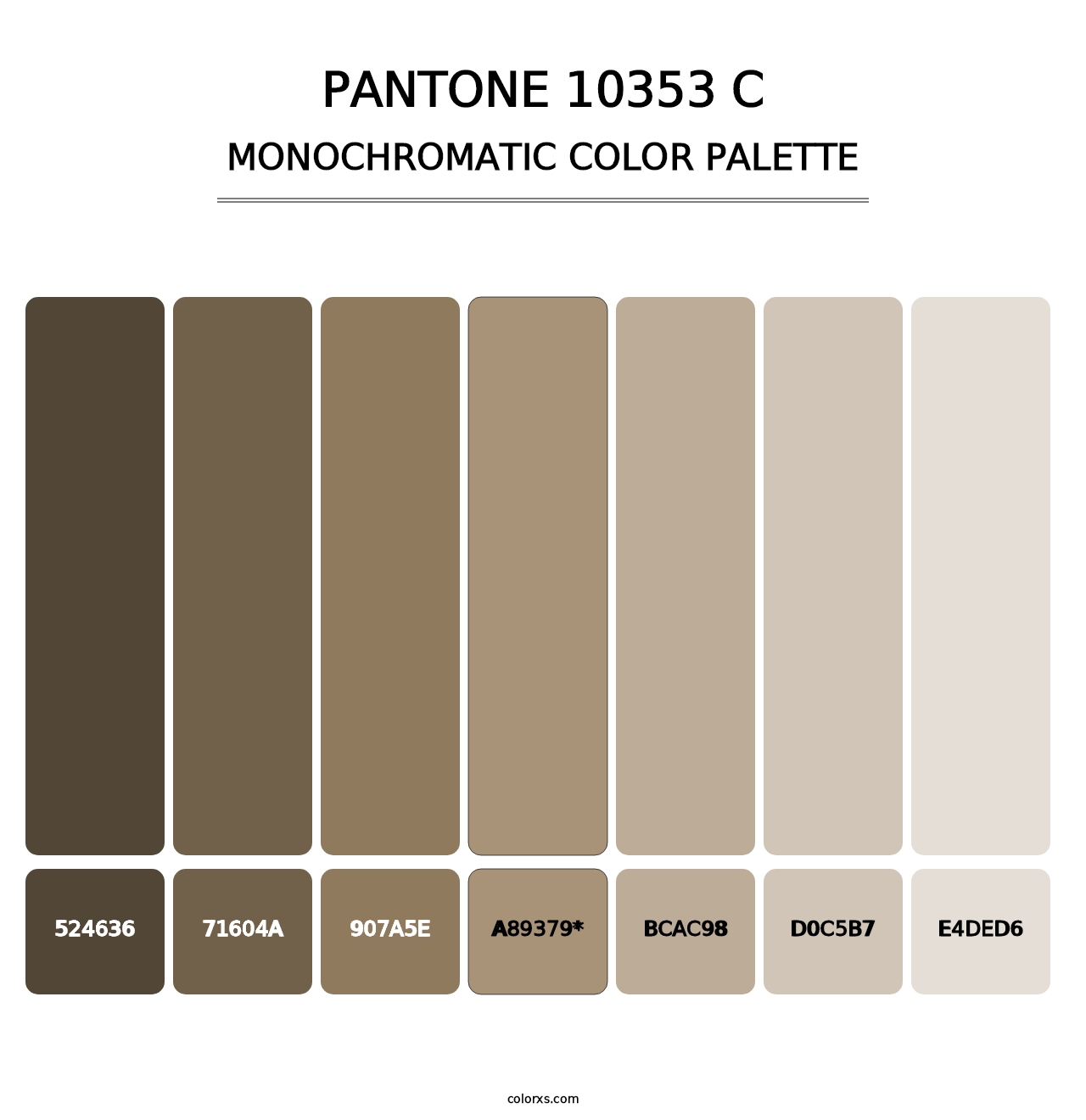 PANTONE 10353 C - Monochromatic Color Palette