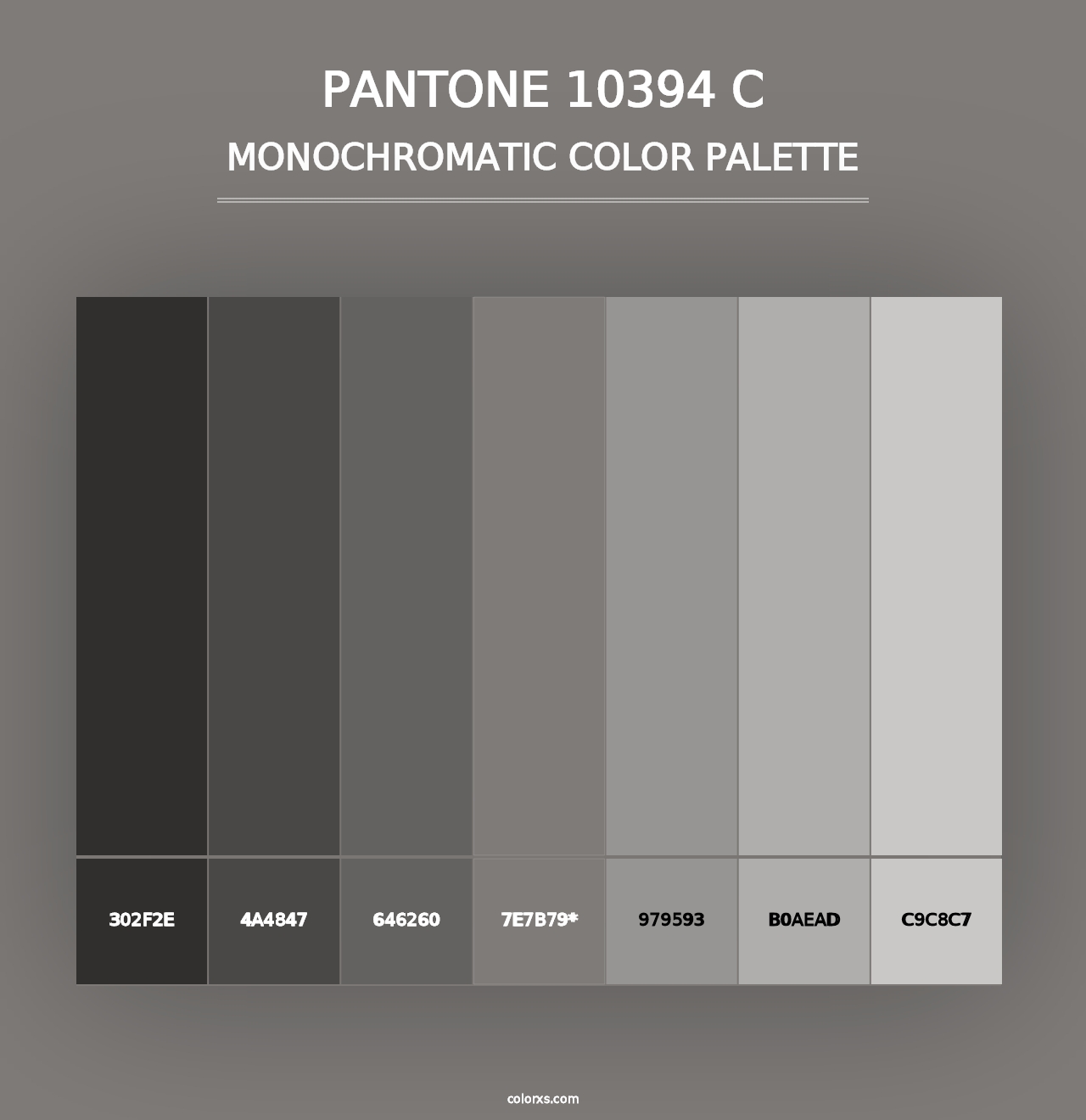 PANTONE 10394 C - Monochromatic Color Palette