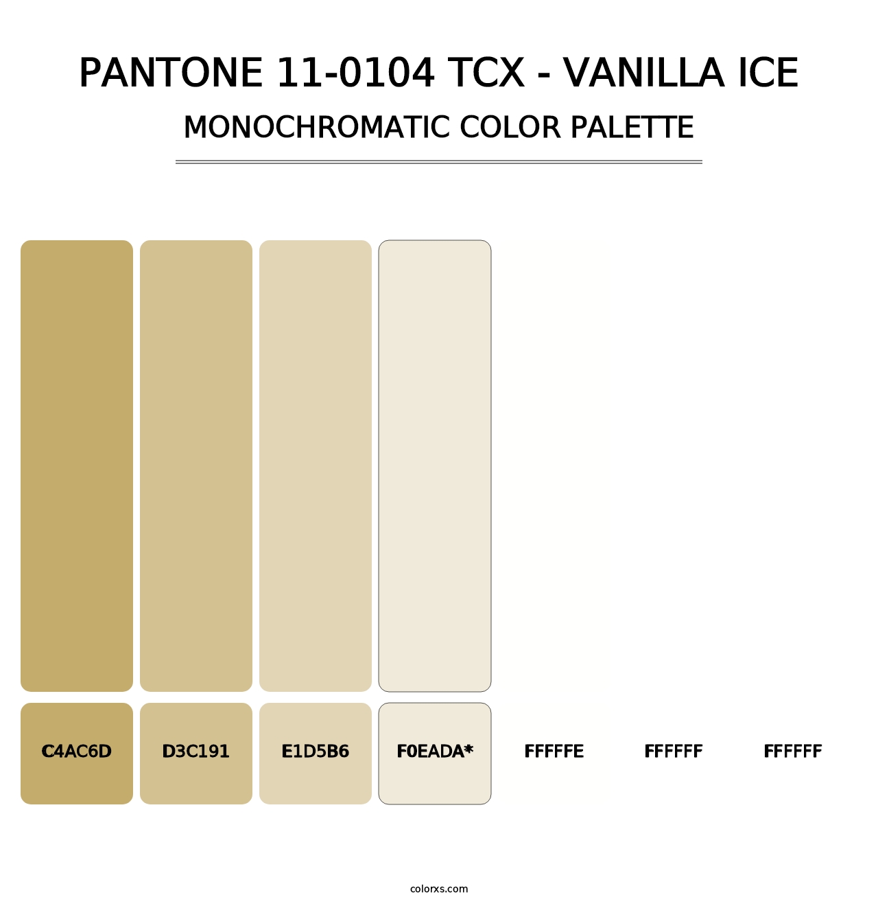 PANTONE 11-0104 TCX - Vanilla Ice - Monochromatic Color Palette