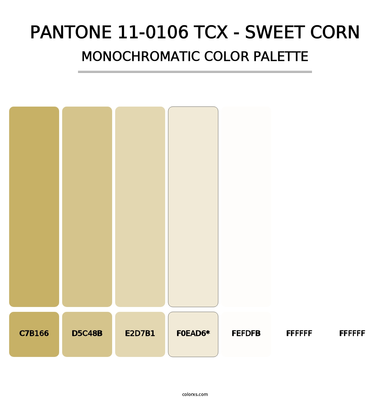 PANTONE 11-0106 TCX - Sweet Corn - Monochromatic Color Palette