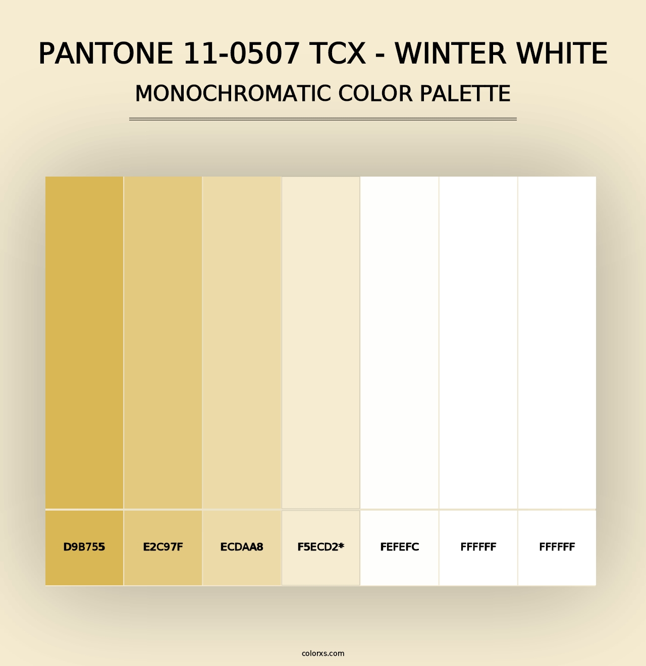 PANTONE 11-0507 TCX - Winter White - Monochromatic Color Palette