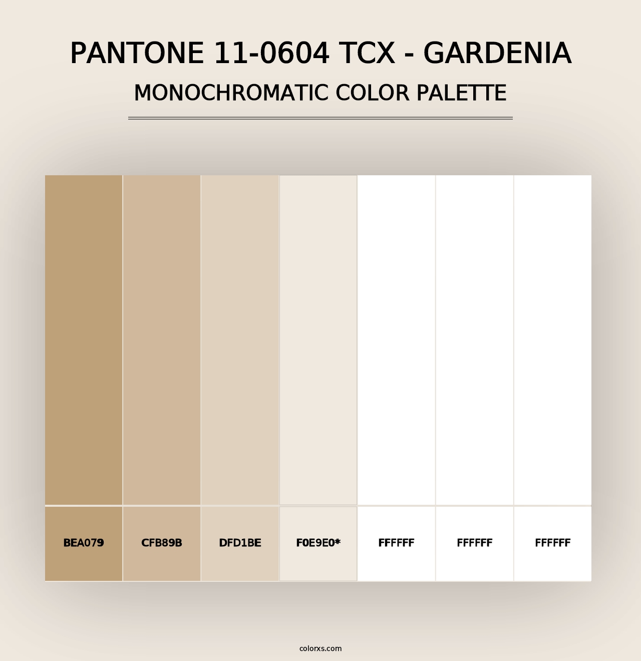 PANTONE 11-0604 TCX - Gardenia - Monochromatic Color Palette