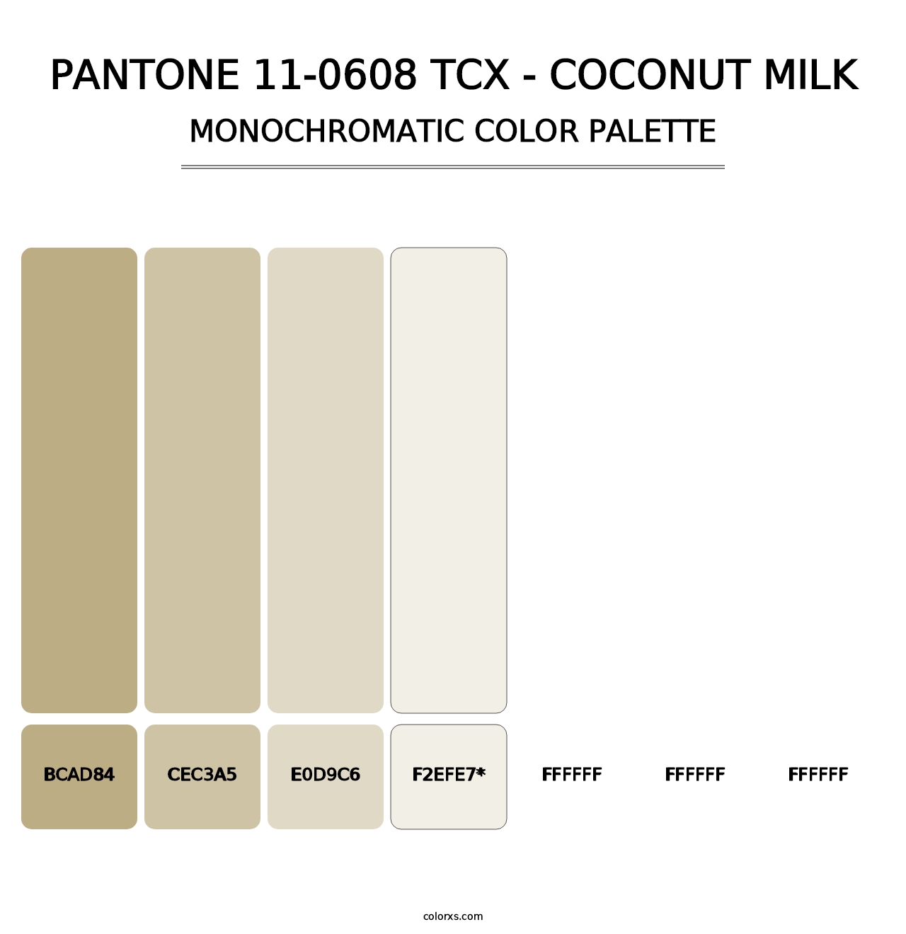 PANTONE 11-0608 TCX - Coconut Milk - Monochromatic Color Palette