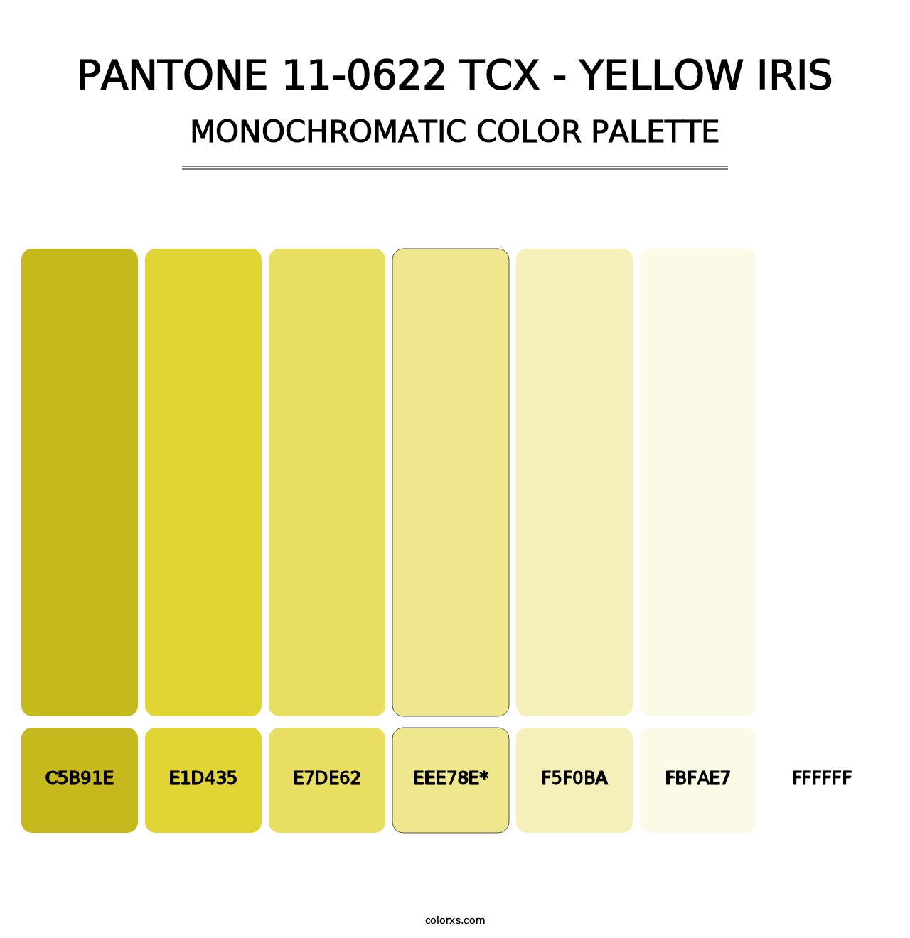 PANTONE 11-0622 TCX - Yellow Iris - Monochromatic Color Palette