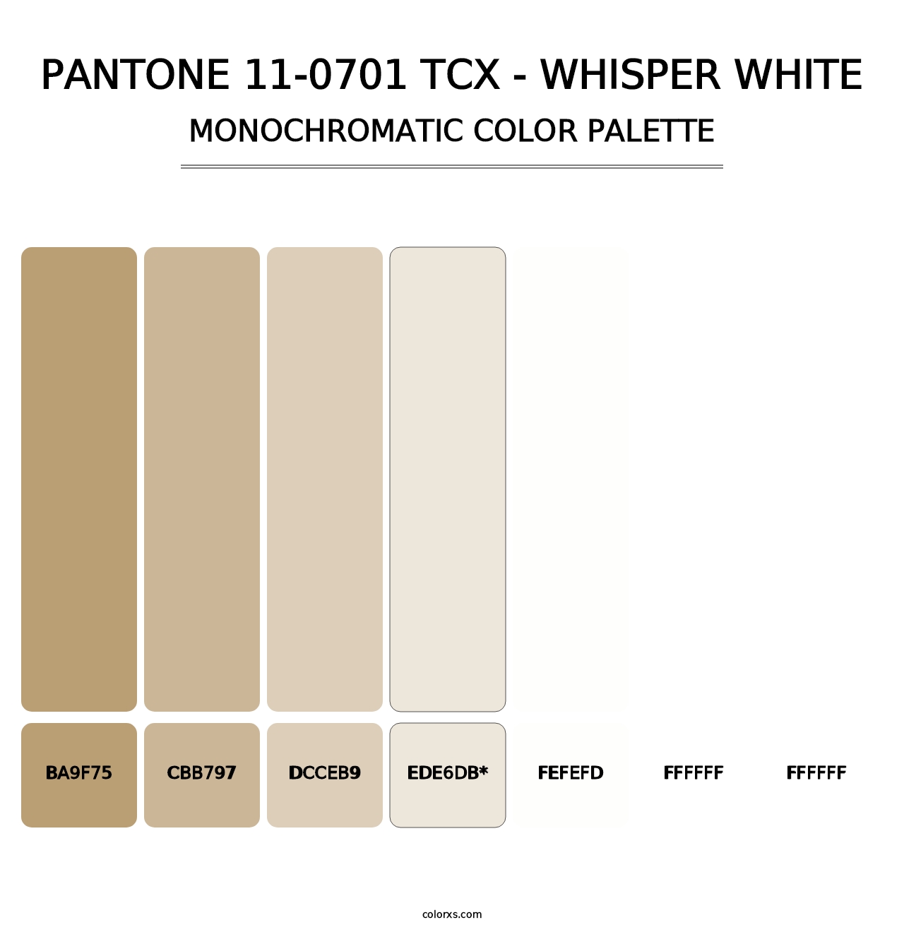 PANTONE 11-0701 TCX - Whisper White - Monochromatic Color Palette