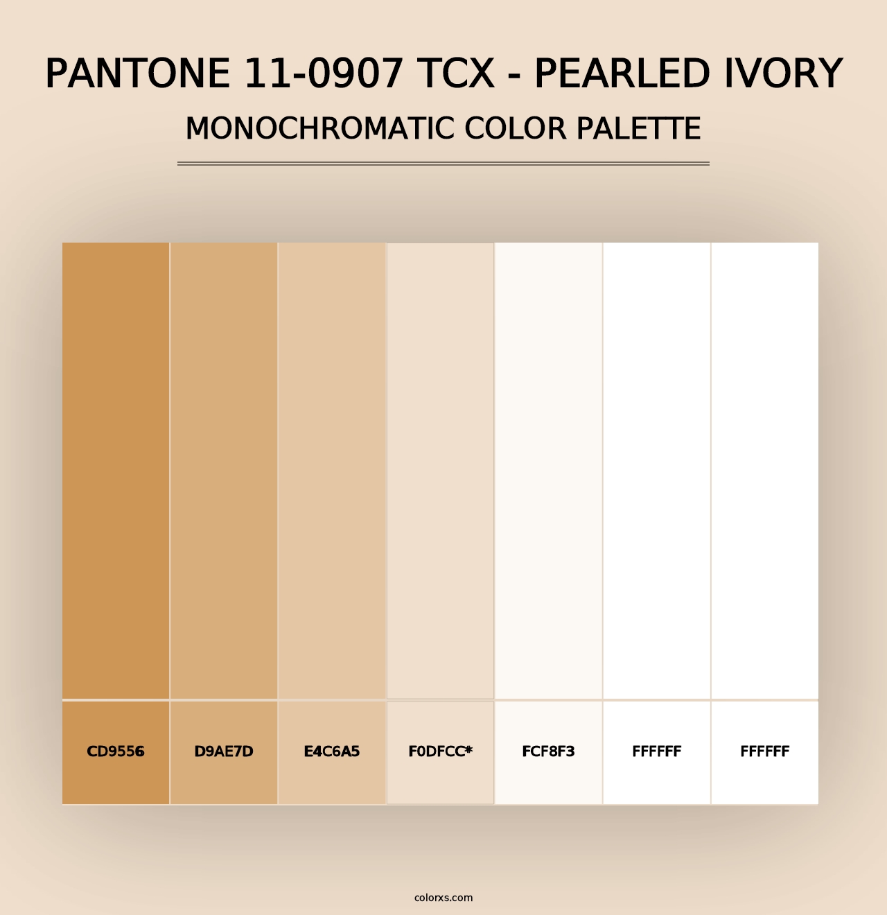 PANTONE 11-0907 TCX - Pearled Ivory - Monochromatic Color Palette