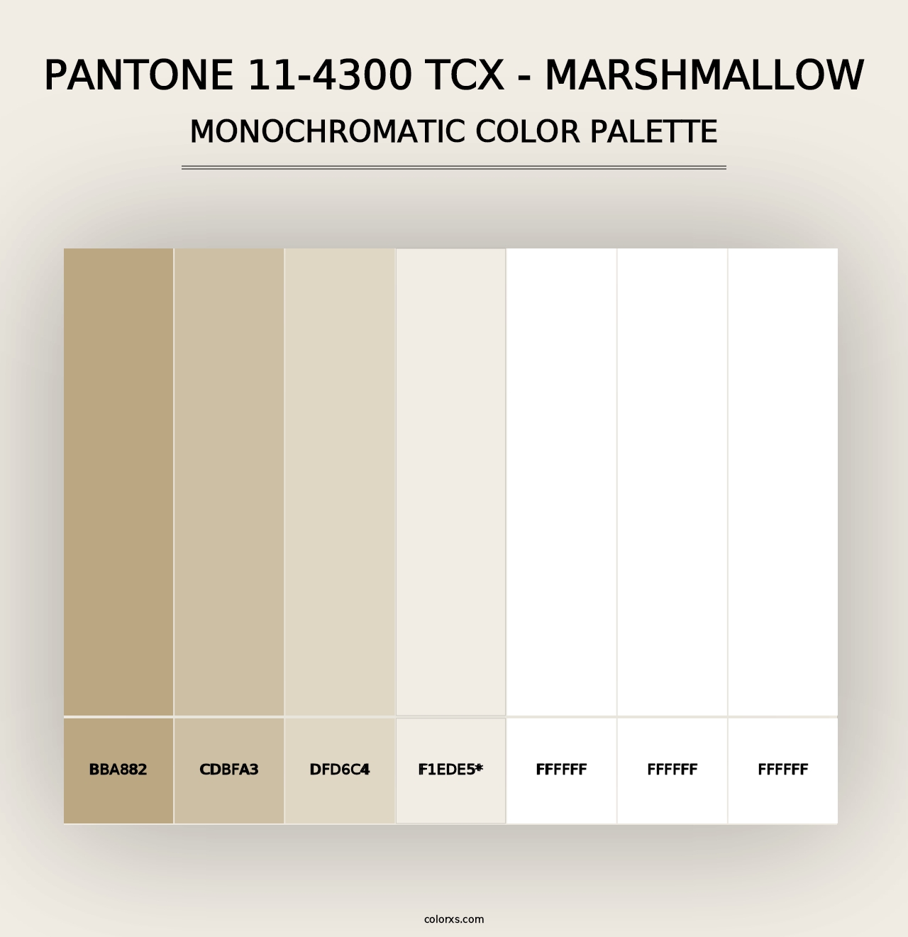 PANTONE 11-4300 TCX - Marshmallow - Monochromatic Color Palette