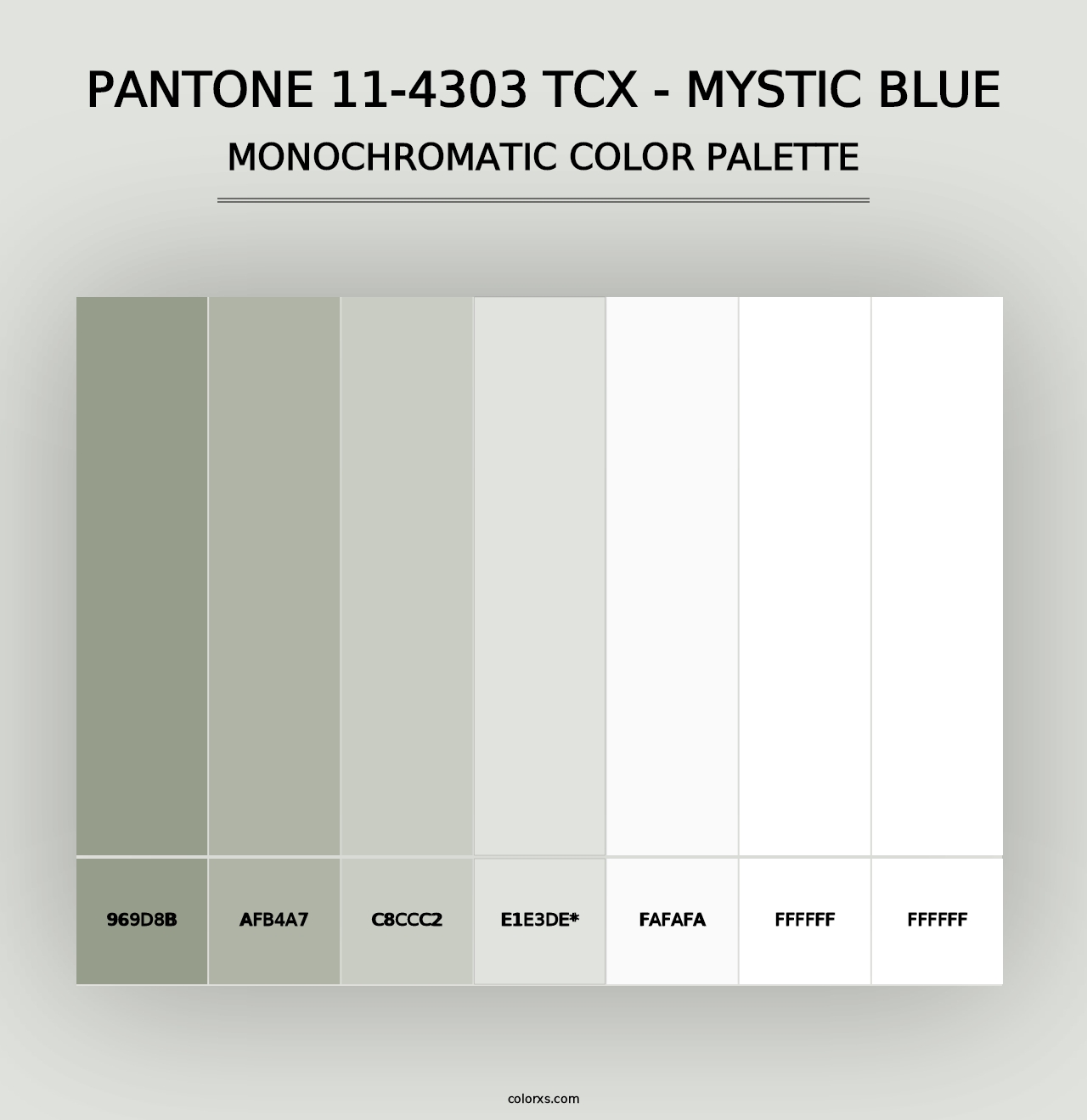 PANTONE 11-4303 TCX - Mystic Blue - Monochromatic Color Palette