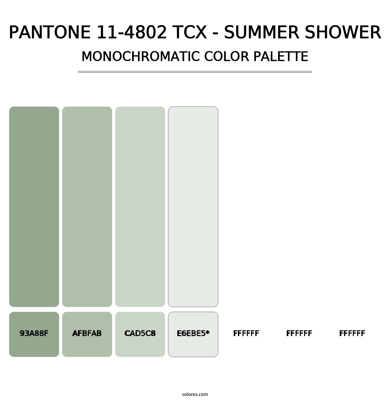 PANTONE 11-4802 TCX - Summer Shower - Monochromatic Color Palette