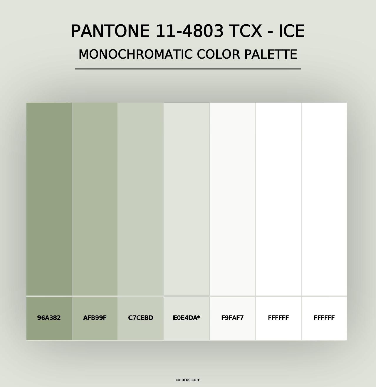 PANTONE 11-4803 TCX - Ice - Monochromatic Color Palette