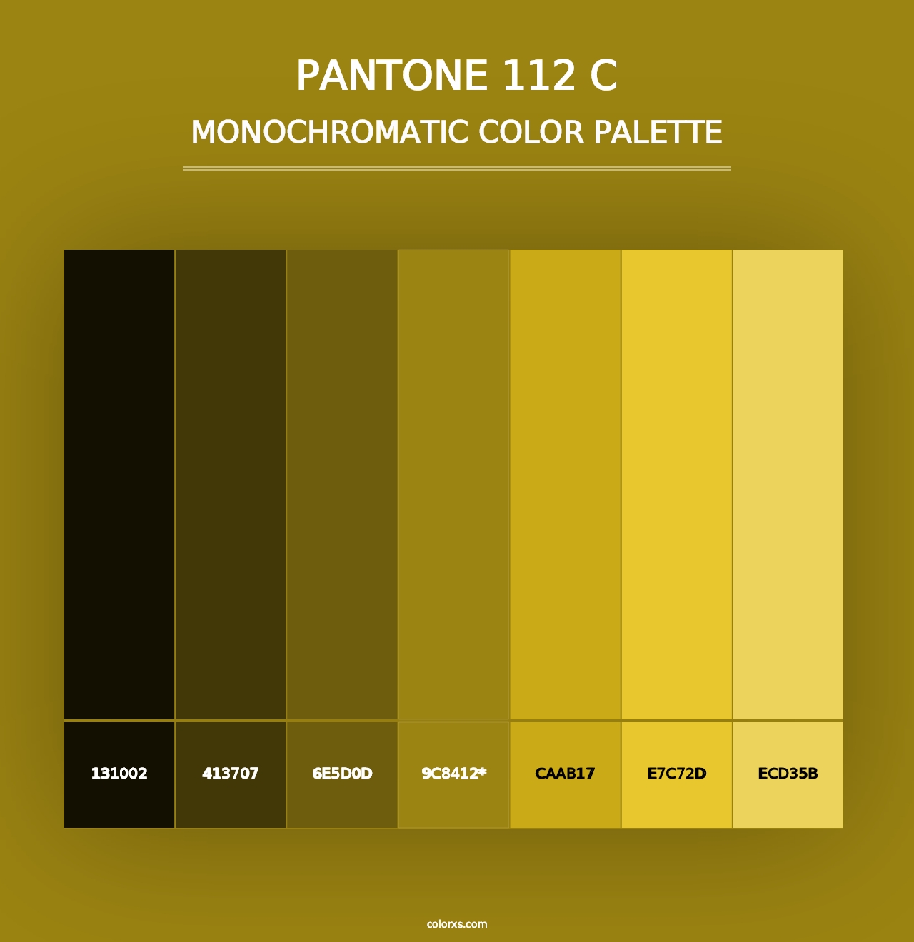 PANTONE 112 C - Monochromatic Color Palette