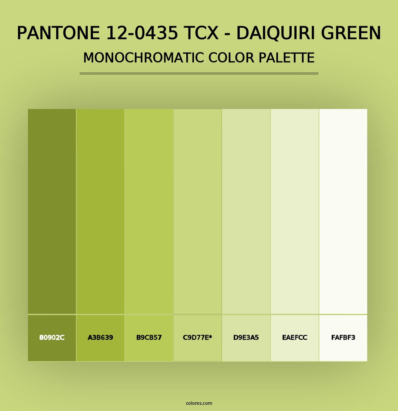 PANTONE 12-0435 TCX - Daiquiri Green - Monochromatic Color Palette