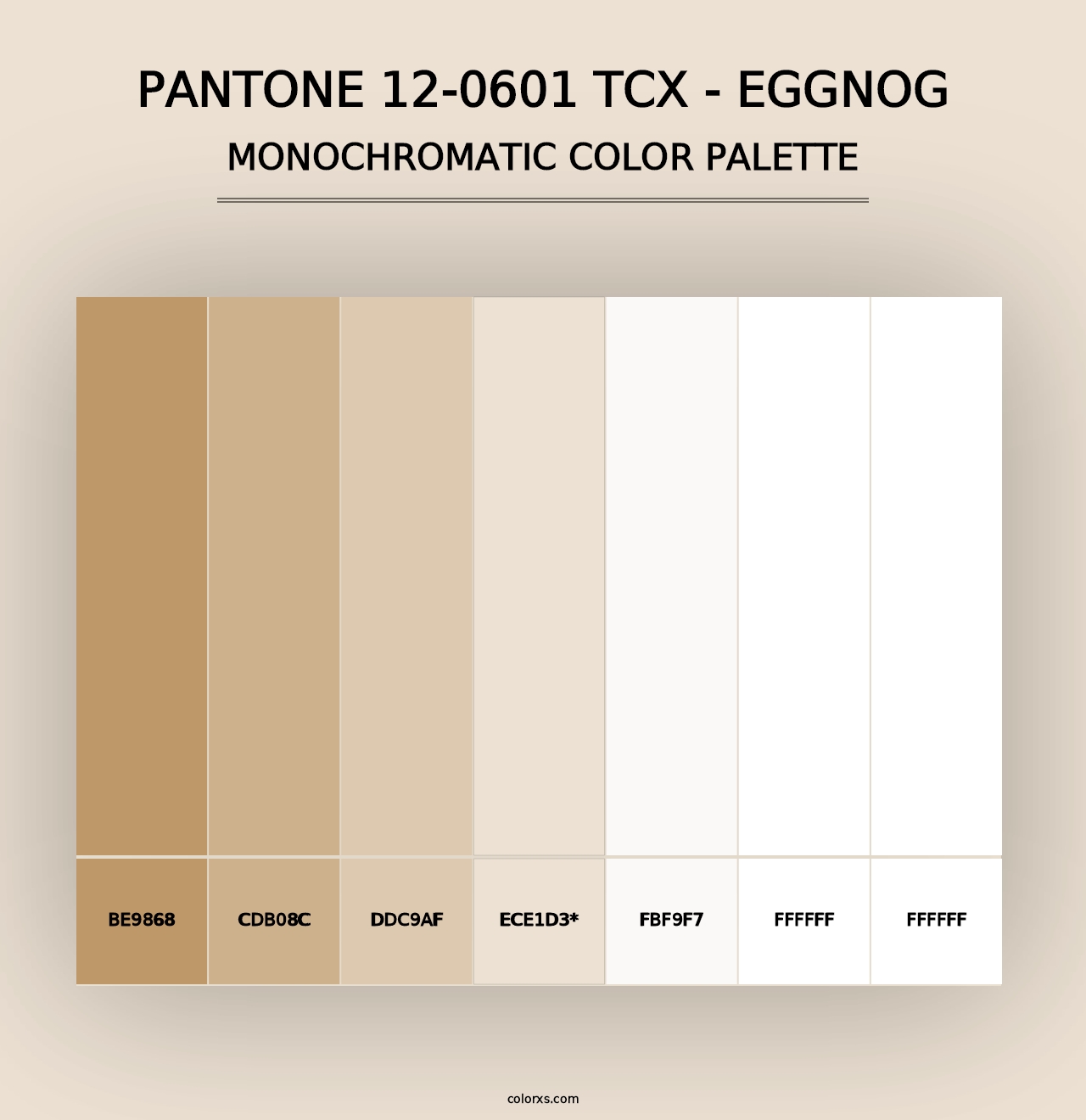 PANTONE 12-0601 TCX - Eggnog - Monochromatic Color Palette