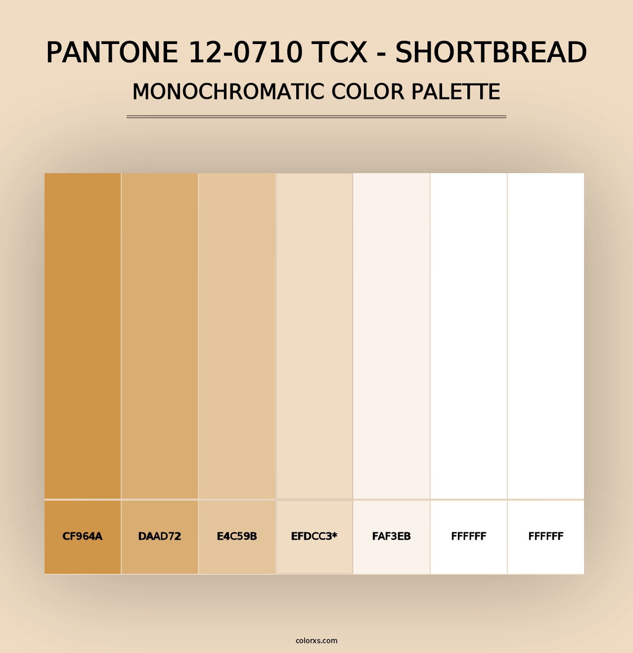 PANTONE 12-0710 TCX - Shortbread - Monochromatic Color Palette