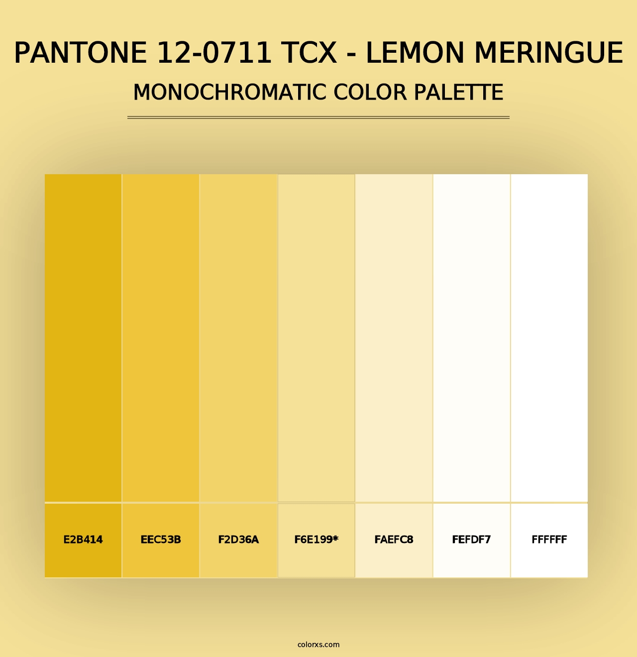 PANTONE 12-0711 TCX - Lemon Meringue - Monochromatic Color Palette