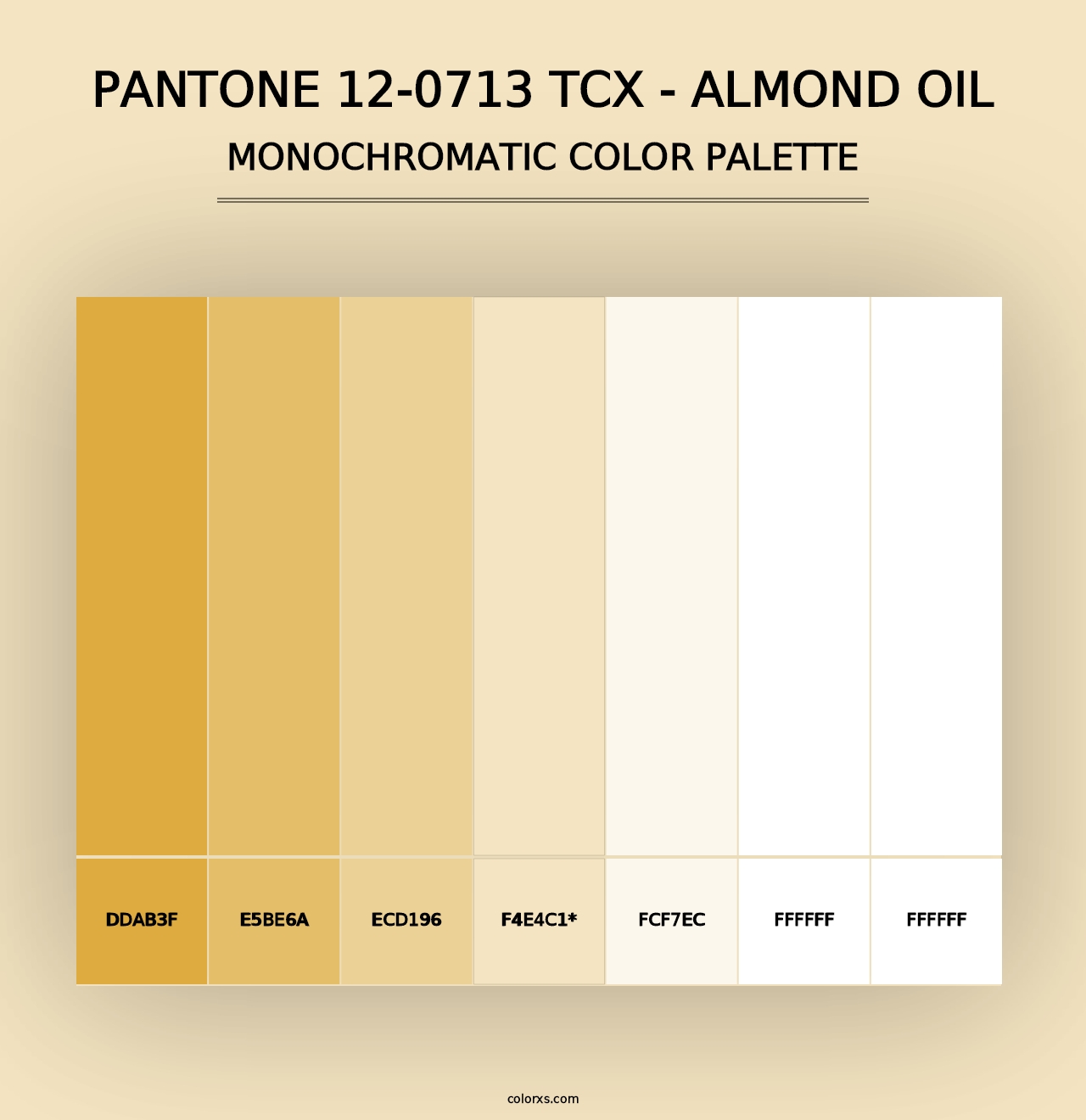 PANTONE 12-0713 TCX - Almond Oil - Monochromatic Color Palette