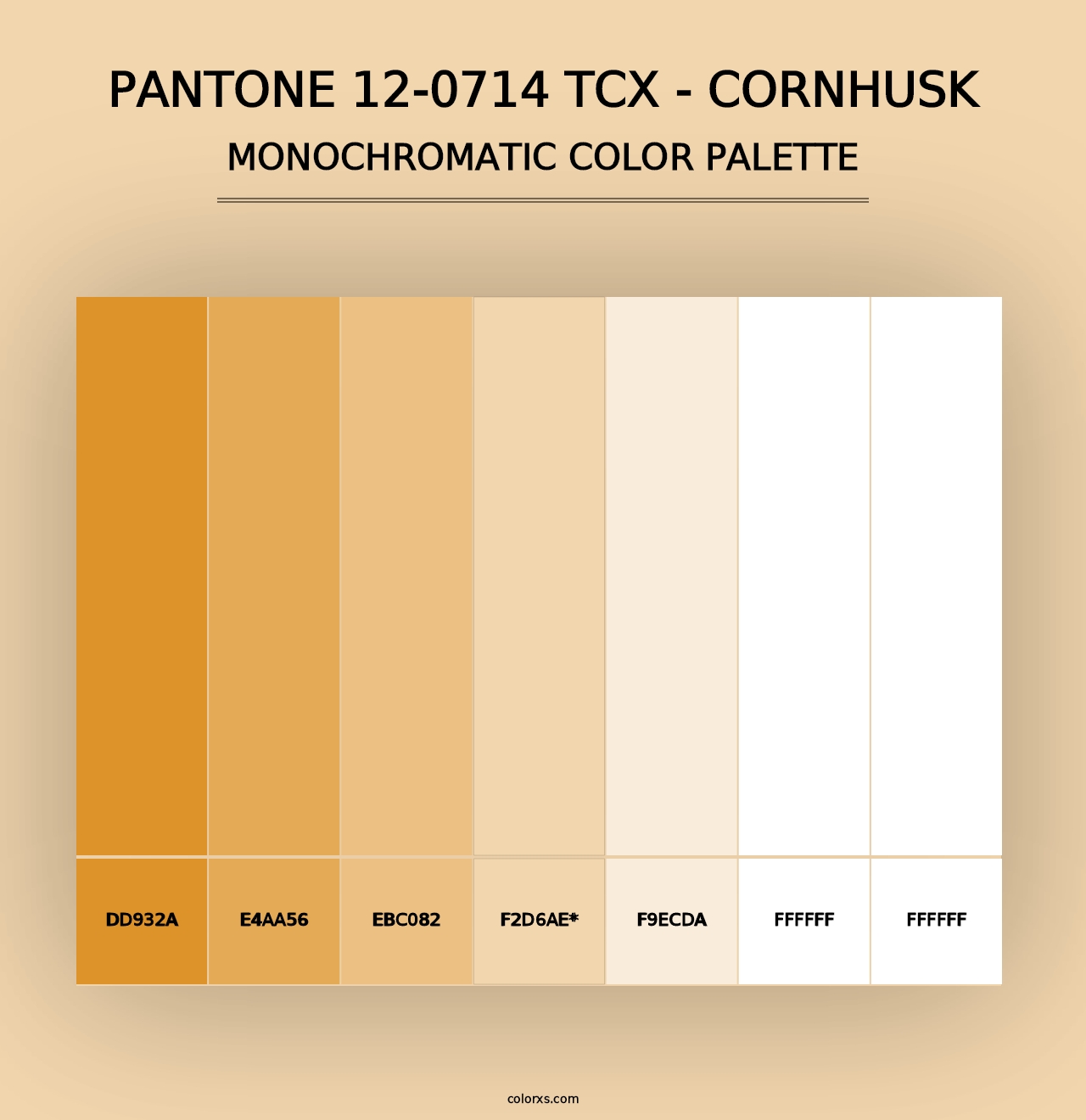 PANTONE 12-0714 TCX - Cornhusk - Monochromatic Color Palette