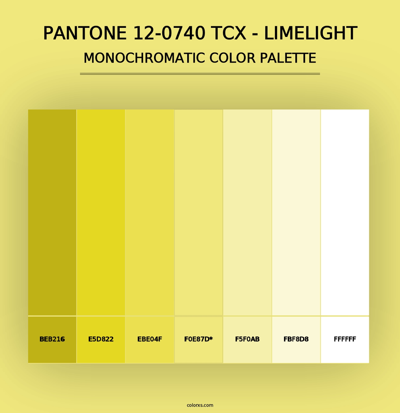 PANTONE 12-0740 TCX - Limelight - Monochromatic Color Palette