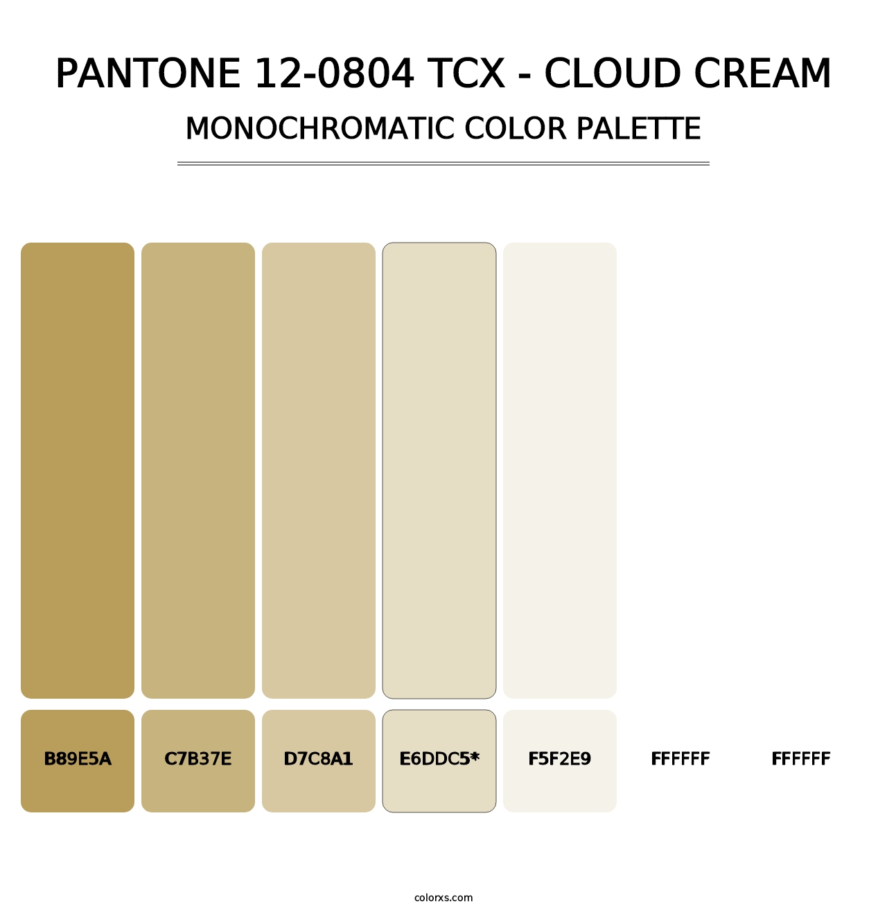 PANTONE 12-0804 TCX - Cloud Cream - Monochromatic Color Palette