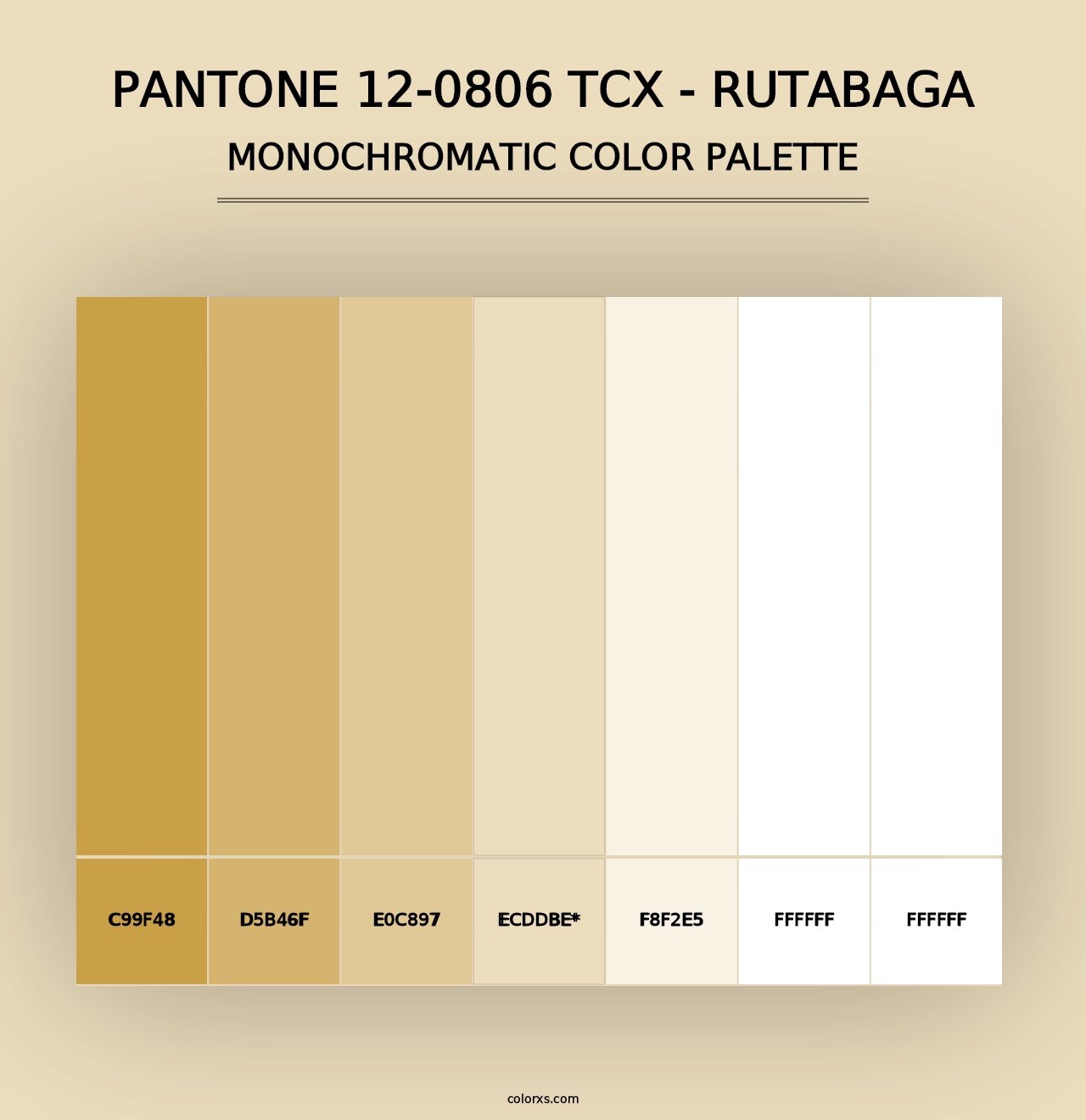 PANTONE 12-0806 TCX - Rutabaga - Monochromatic Color Palette