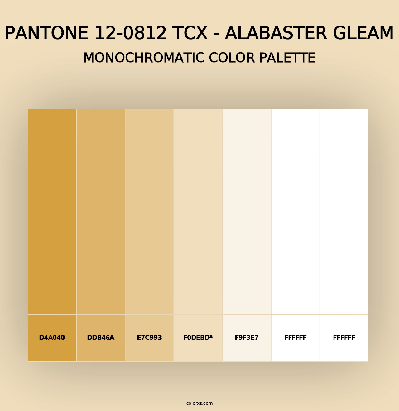 PANTONE 12-0812 TCX - Alabaster Gleam - Monochromatic Color Palette