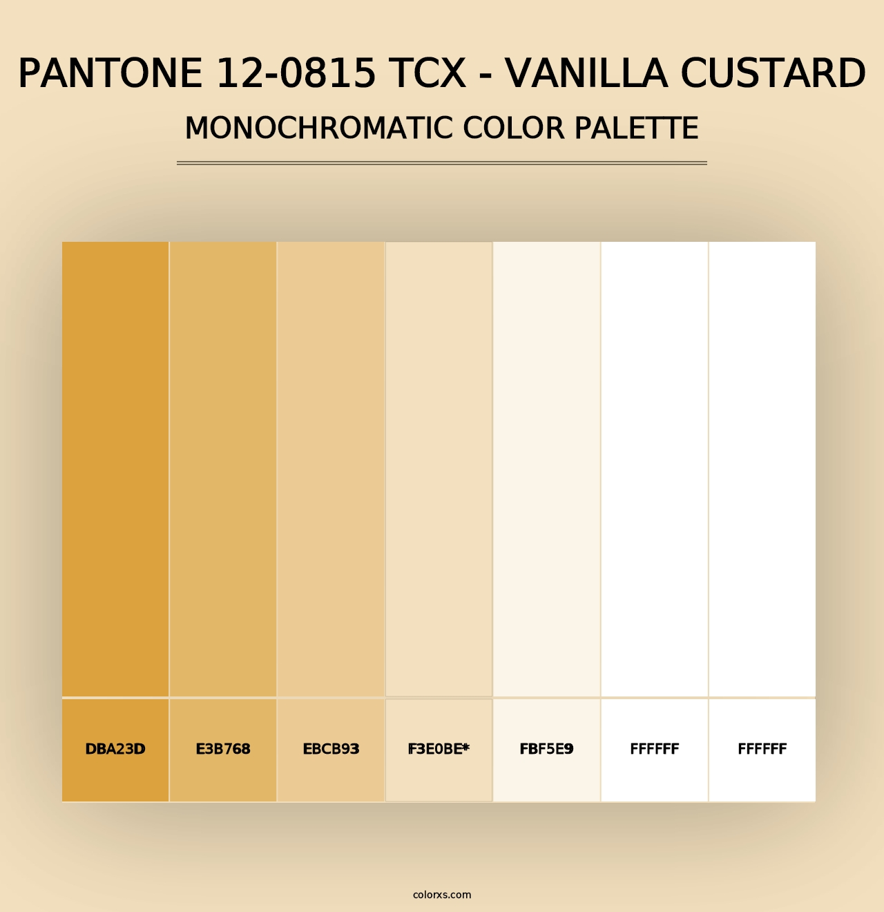 PANTONE 12-0815 TCX - Vanilla Custard - Monochromatic Color Palette