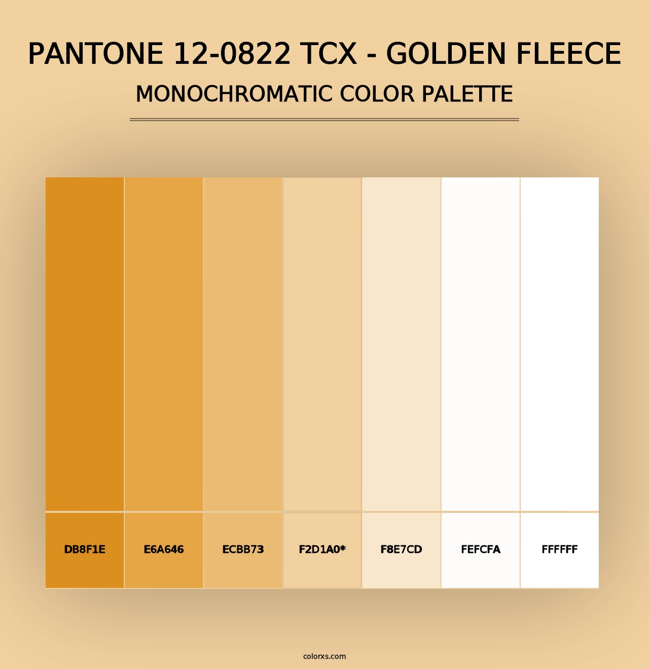 PANTONE 12-0822 TCX - Golden Fleece - Monochromatic Color Palette