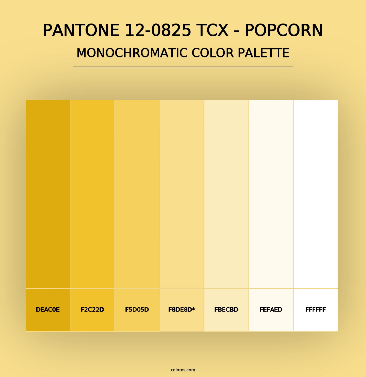 PANTONE 12-0825 TCX - Popcorn - Monochromatic Color Palette