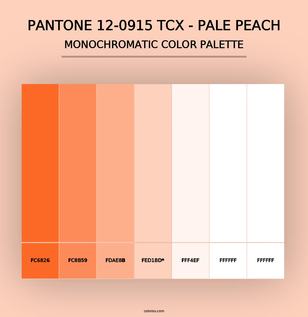 PANTONE 12-0915 TCX - Pale Peach - Monochromatic Color Palette