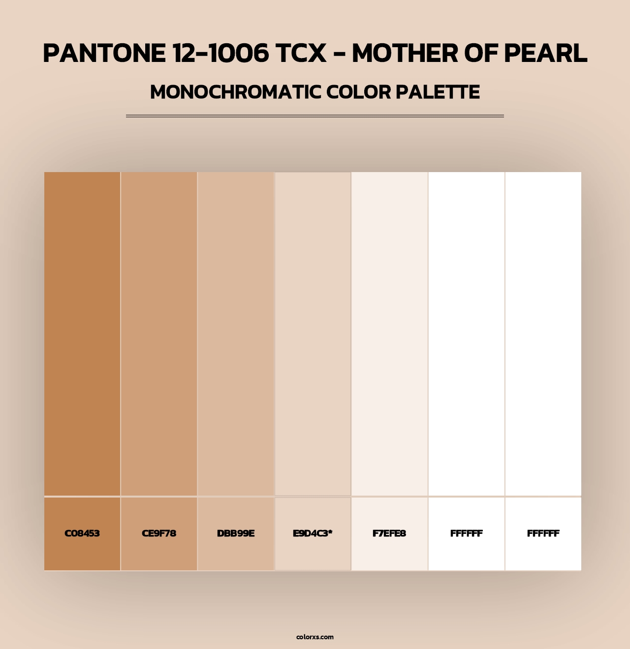 PANTONE 12-1006 TCX - Mother of Pearl - Monochromatic Color Palette