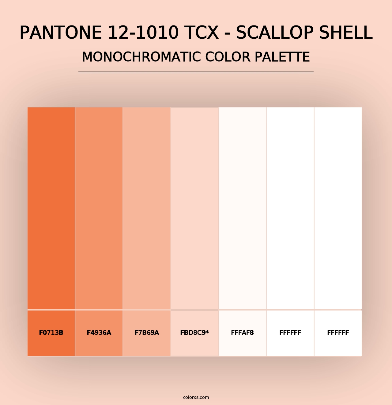 PANTONE 12-1010 TCX - Scallop Shell - Monochromatic Color Palette