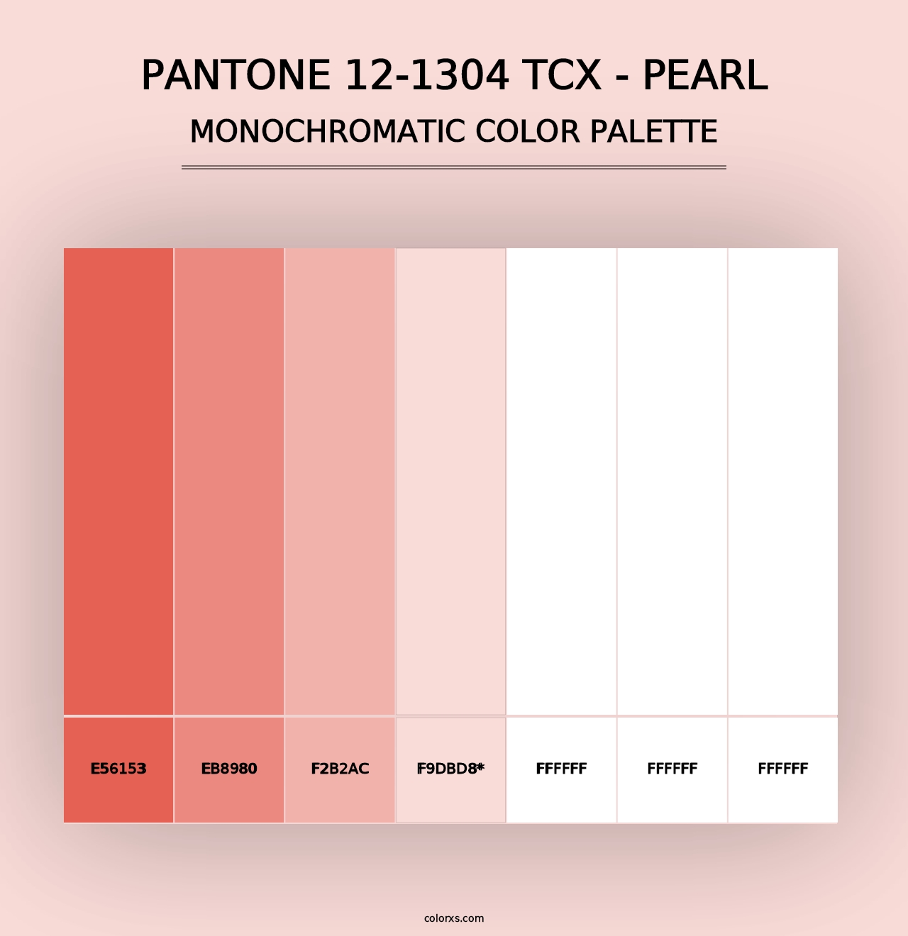 PANTONE 12-1304 TCX - Pearl - Monochromatic Color Palette