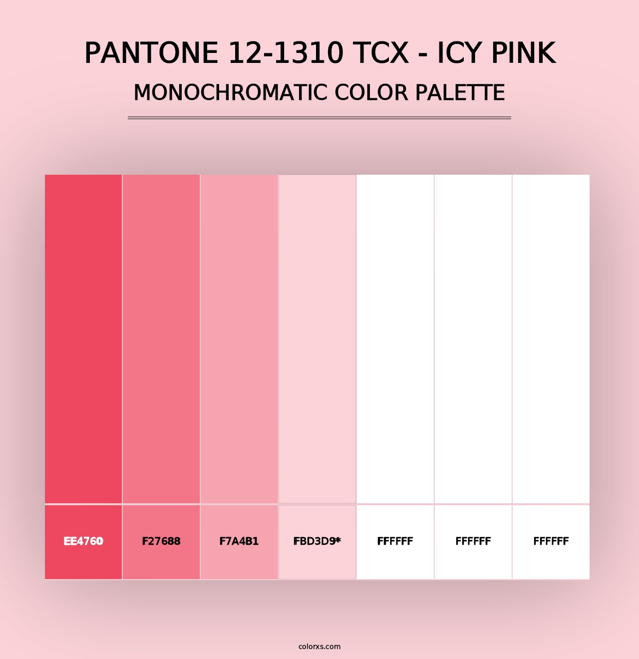 PANTONE 12-1310 TCX - Icy Pink - Monochromatic Color Palette