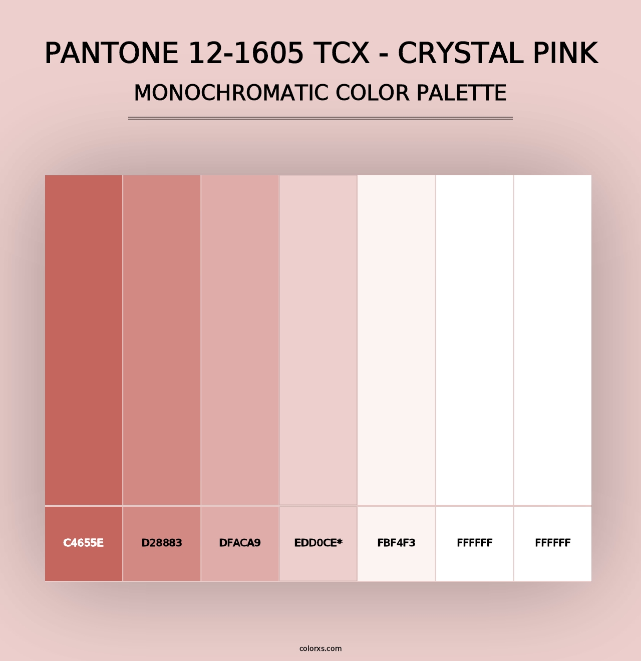 PANTONE 12-1605 TCX - Crystal Pink - Monochromatic Color Palette