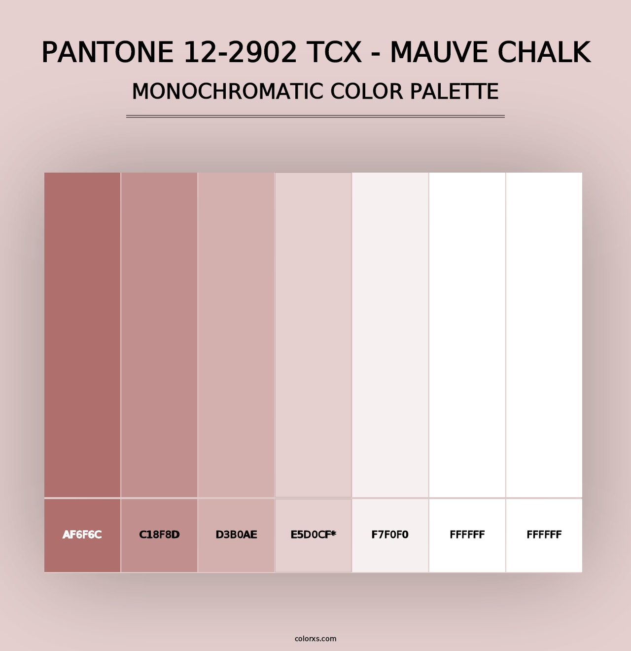 PANTONE 12-2902 TCX - Mauve Chalk - Monochromatic Color Palette