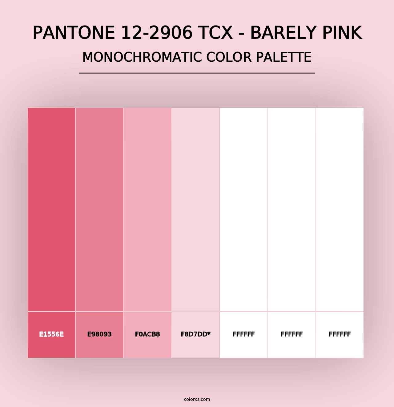 PANTONE 12-2906 TCX - Barely Pink - Monochromatic Color Palette