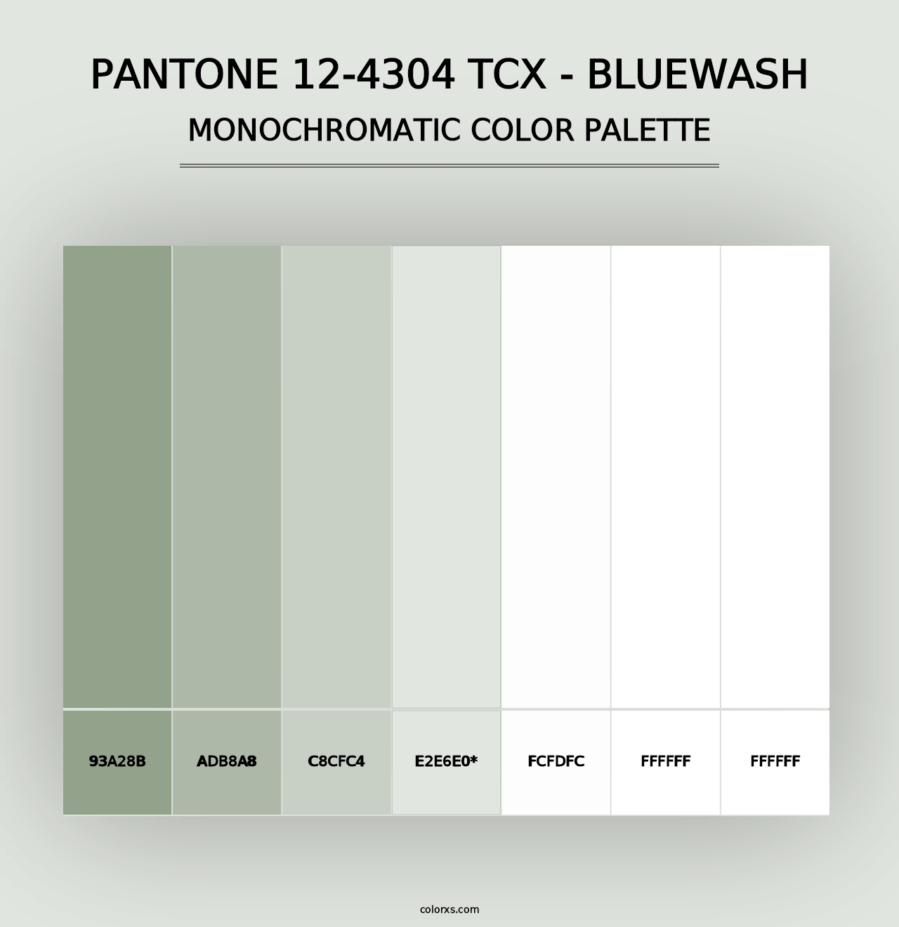 PANTONE 12-4304 TCX - Bluewash - Monochromatic Color Palette