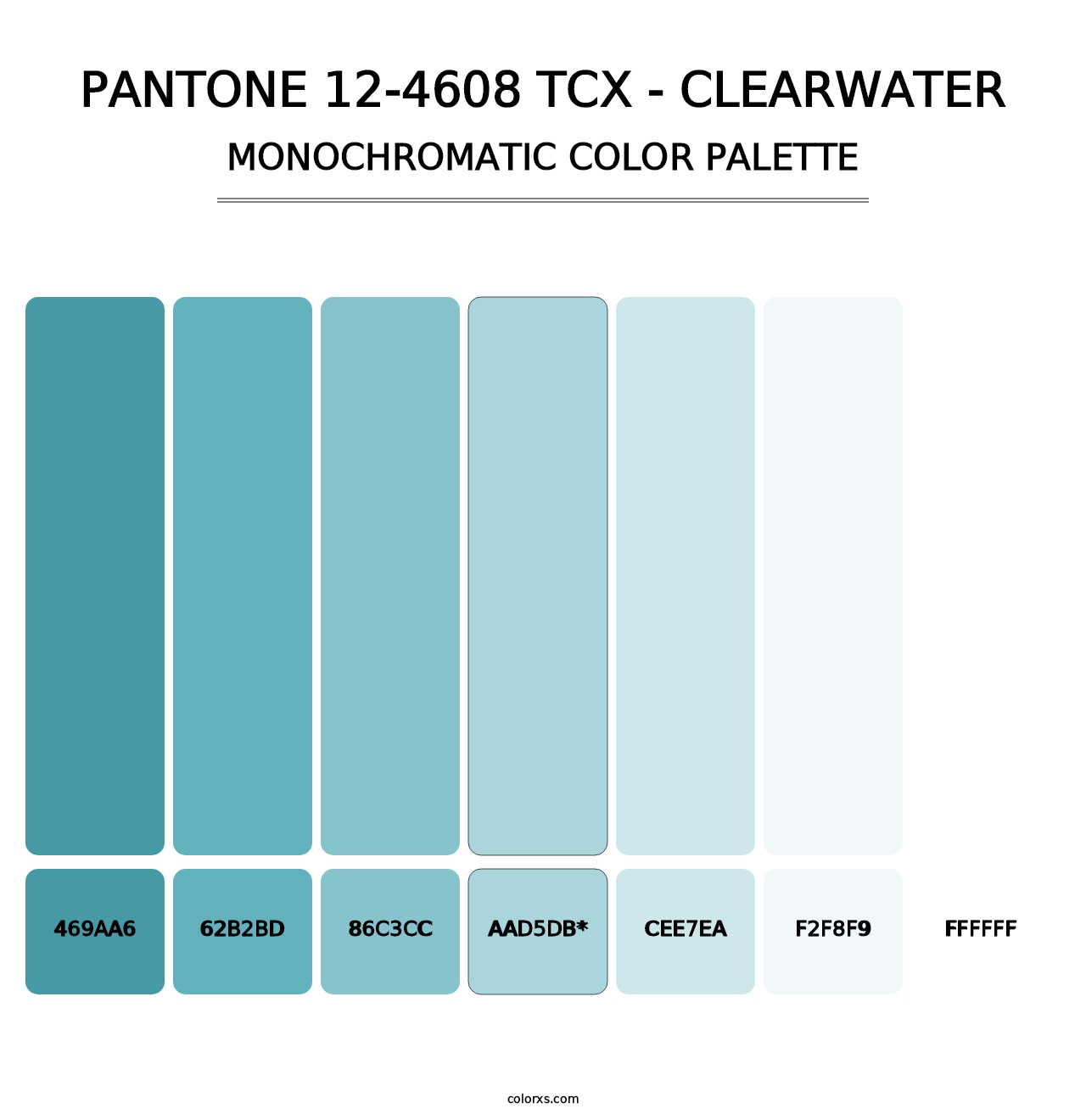 PANTONE 12-4608 TCX - Clearwater - Monochromatic Color Palette