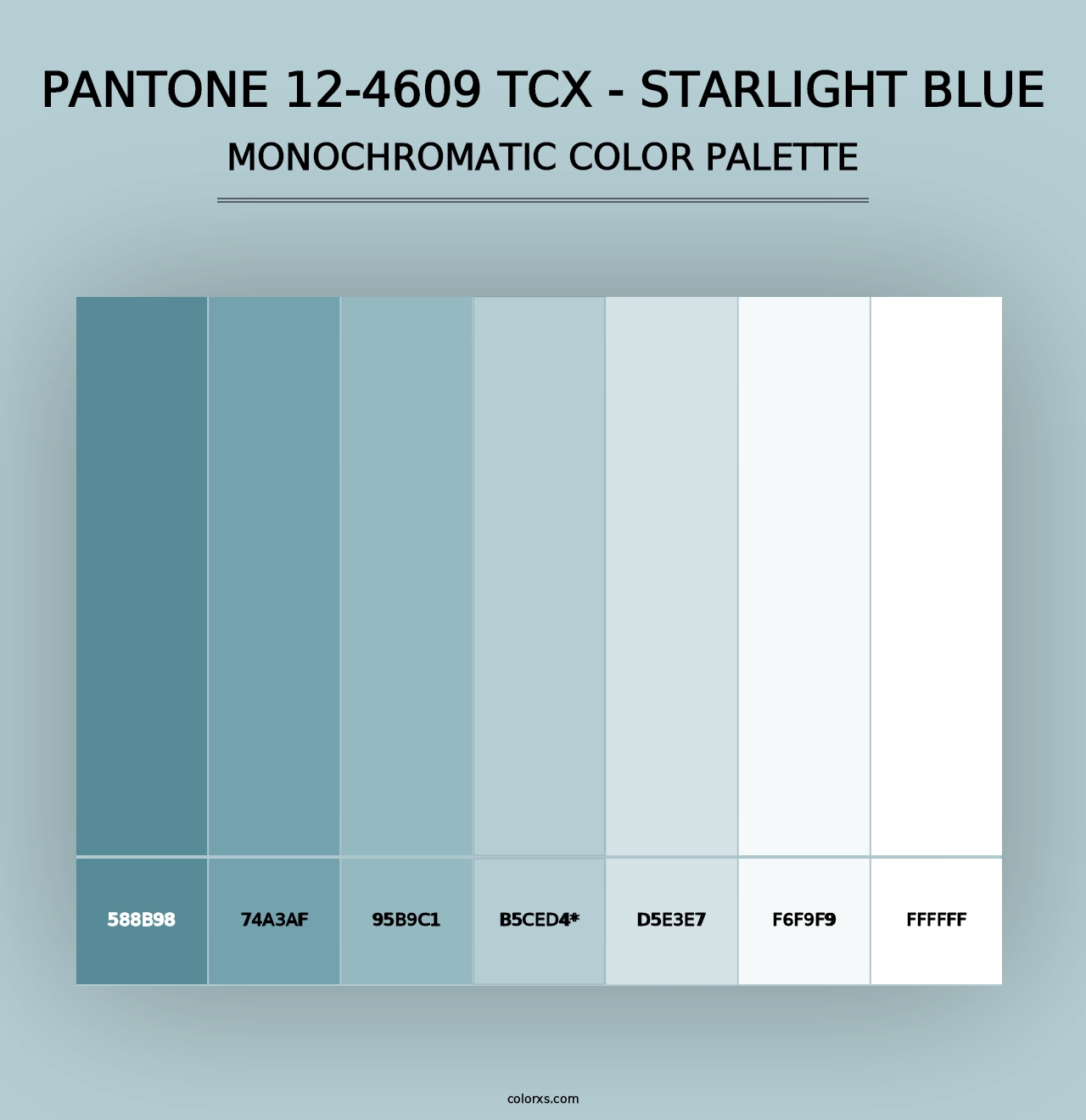 PANTONE 12-4609 TCX - Starlight Blue - Monochromatic Color Palette