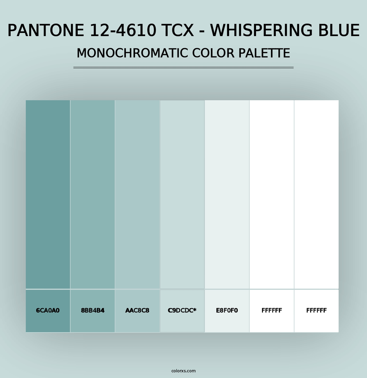 PANTONE 12-4610 TCX - Whispering Blue - Monochromatic Color Palette