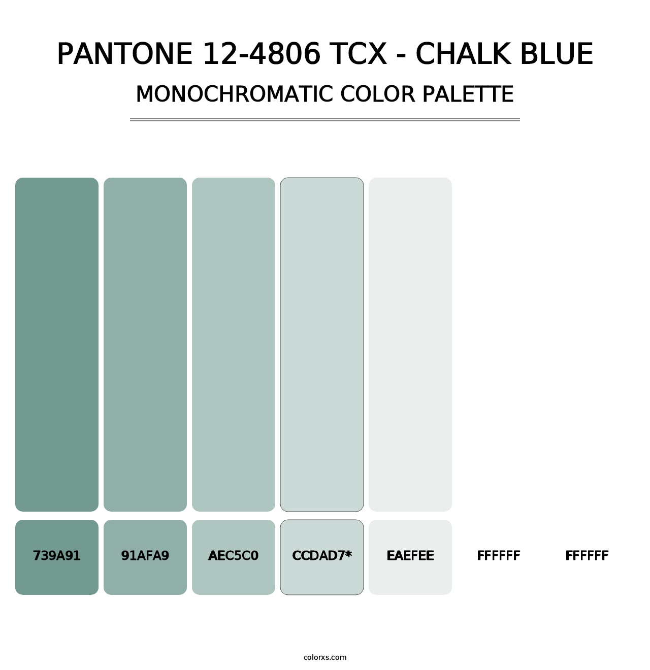 PANTONE 12-4806 TCX - Chalk Blue - Monochromatic Color Palette