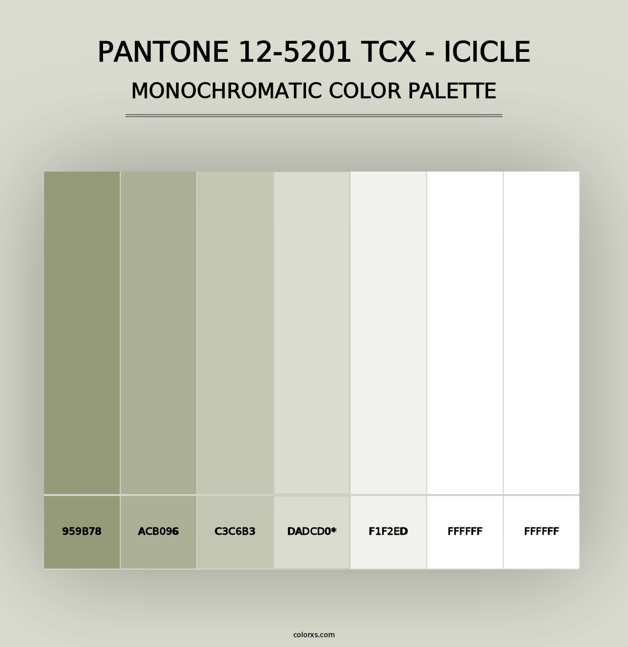 PANTONE 12-5201 TCX - Icicle - Monochromatic Color Palette