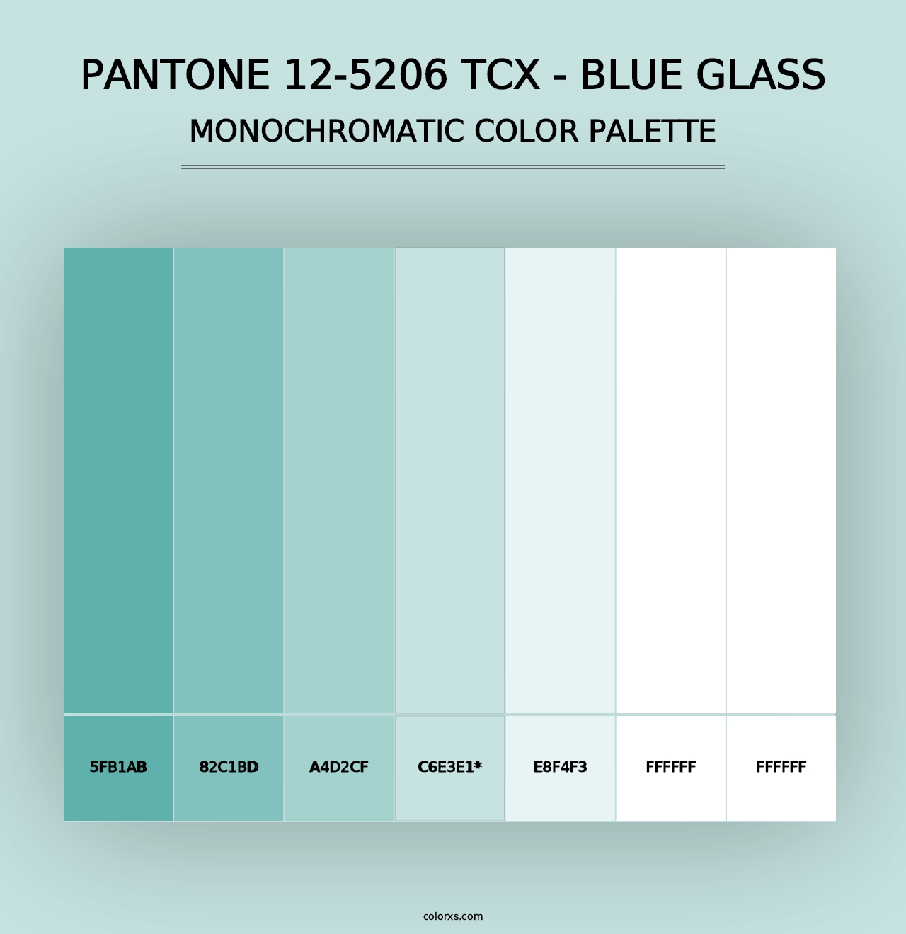 PANTONE 12-5206 TCX - Blue Glass - Monochromatic Color Palette