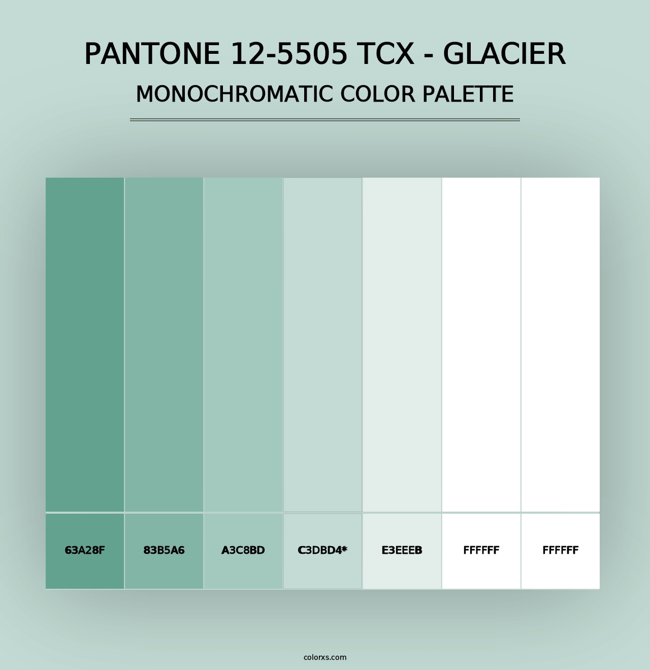 PANTONE 12-5505 TCX - Glacier - Monochromatic Color Palette