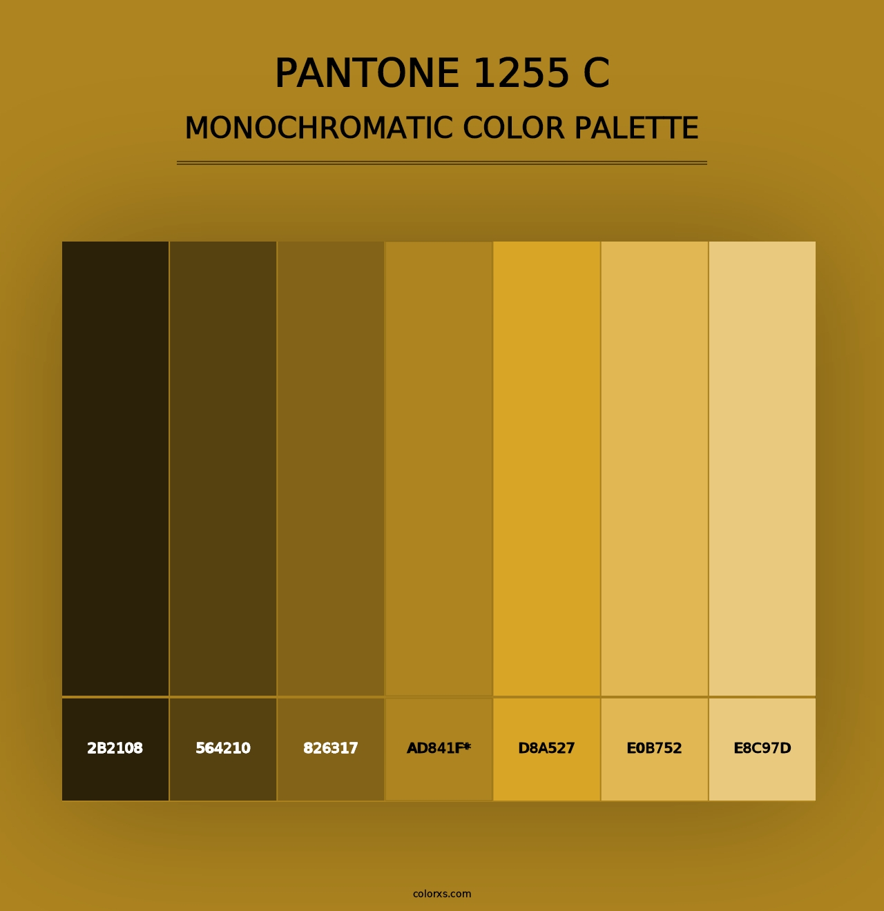 PANTONE 1255 C - Monochromatic Color Palette