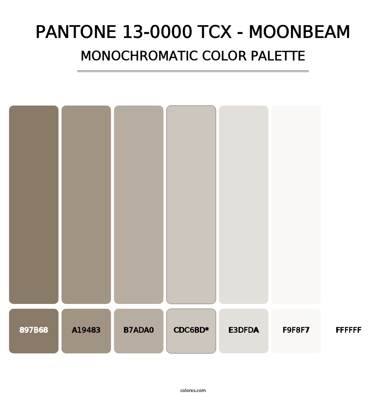 PANTONE 13-0000 TCX - Moonbeam color palettes - colorxs.com