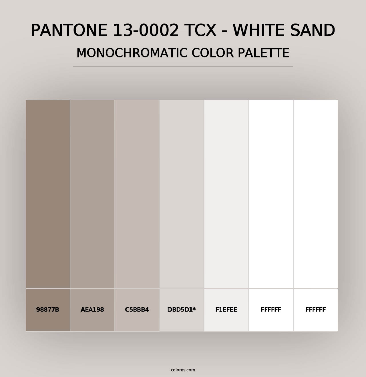 PANTONE 13-0002 TCX - White Sand - Monochromatic Color Palette