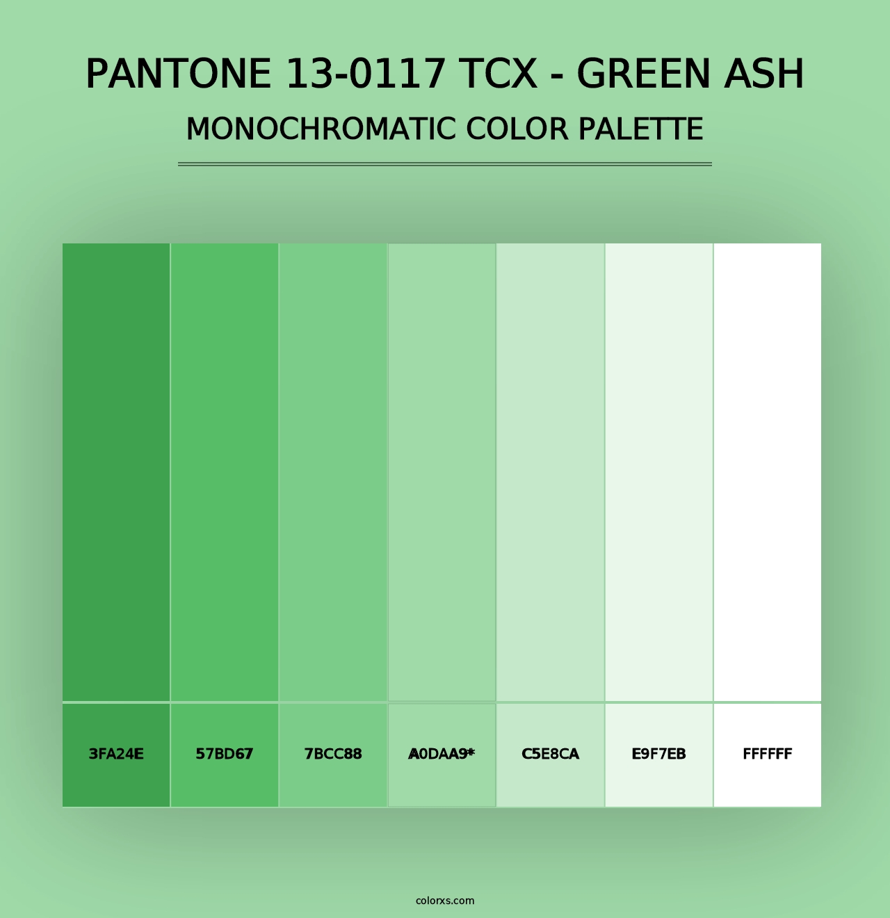 PANTONE 13-0117 TCX - Green Ash - Monochromatic Color Palette