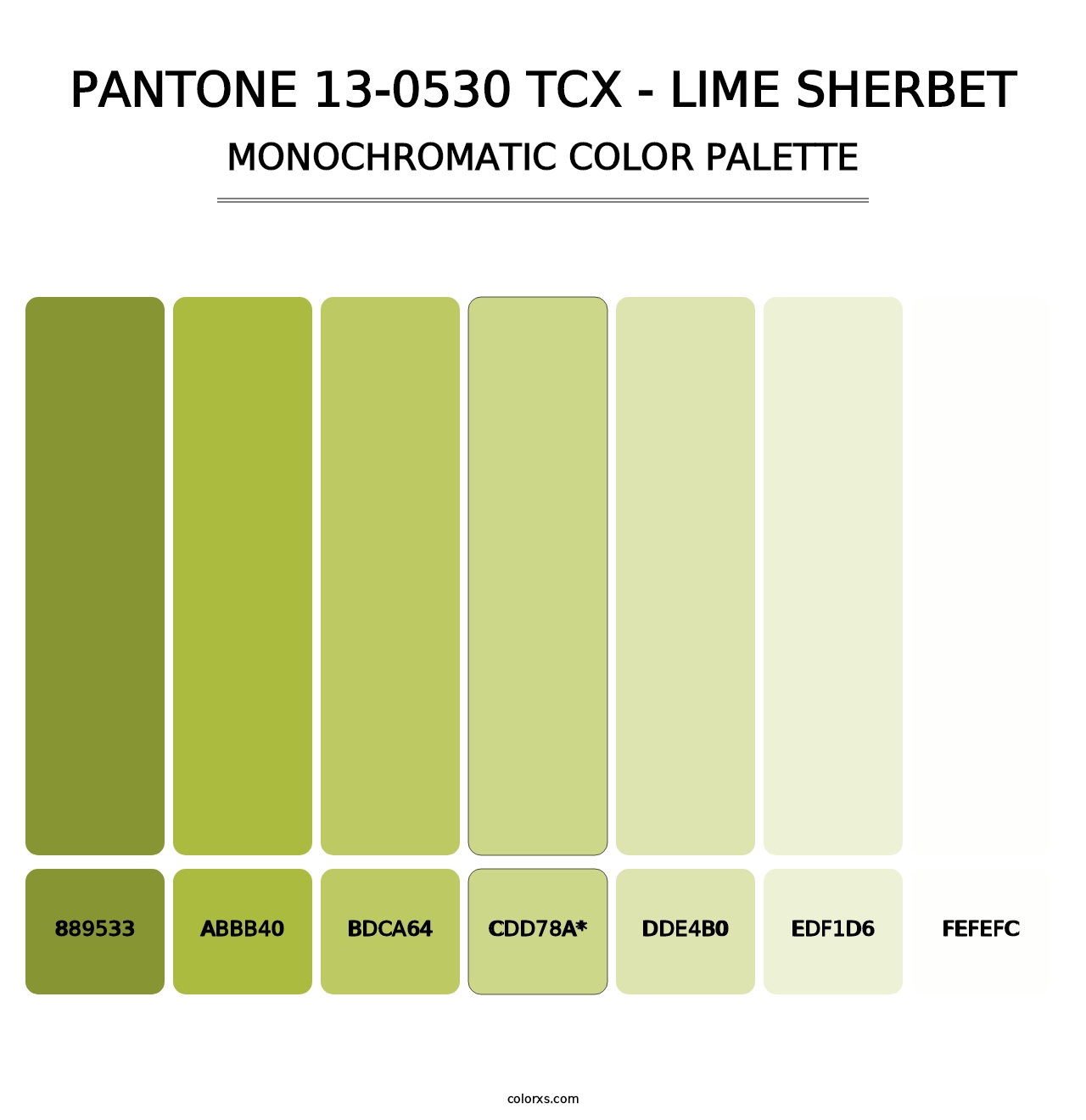 PANTONE 13-0530 TCX - Lime Sherbet - Monochromatic Color Palette